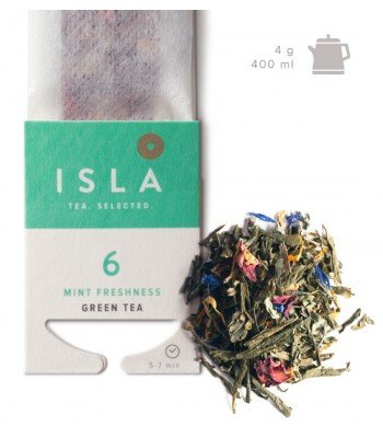 Зображення Чай зелений Isla Mint Freshness №6 з м'ятою на чайник 4 г х 10 шт