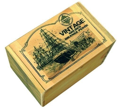 Картинка Черный чай Винтедж Голден O.P сезонного сбора Млесна деревянная коробка 125 г