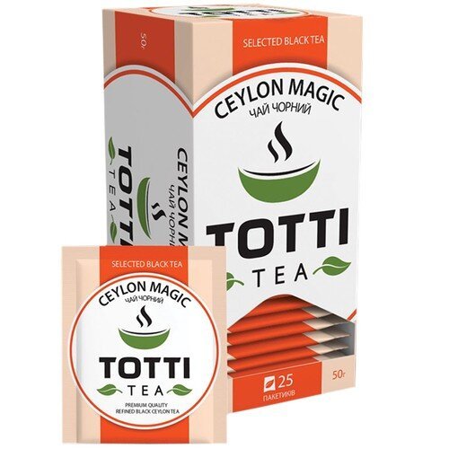 Картинка Черный чай TOTTI Tea Магия Цейлона в пакетиках 25 шт