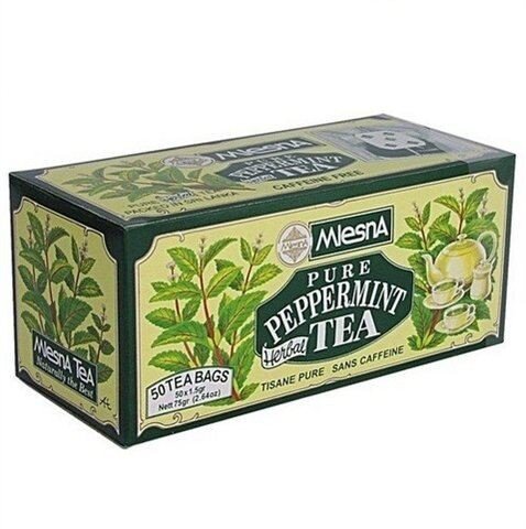 Картинка Травяной чай Перечная мята в индивидуальных пакетиках из бумаги Млесна картонная коробка 75 г