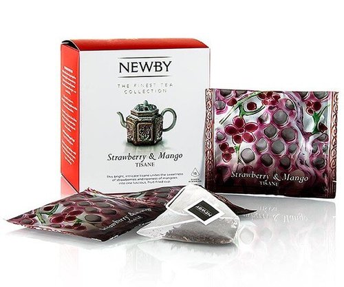 Черный чай Newby Клубника и Манго в пирамидках 15 шт (600940A)