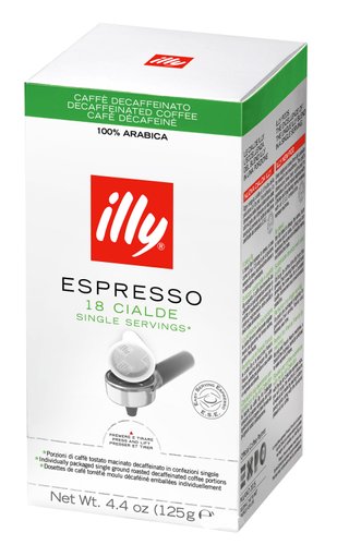 Картинка Кофе в монодозах, чалдах ILLY Espresso картон DECAFF без кофеина 18 шт