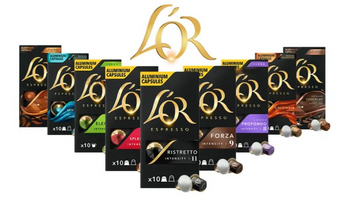 Картинка Кофе в капсулах Nespresso L`OR коллекция 90 шт