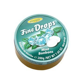 Картинка Леденцы Woogie Fine Drops со вкусом мяты 200 г, жестяная банка