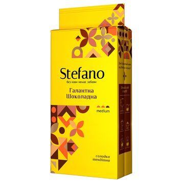 Картинка Кофе молотый STEFANO Галантный Шоколадный с ароматом шоколадного трюфеля 230 г