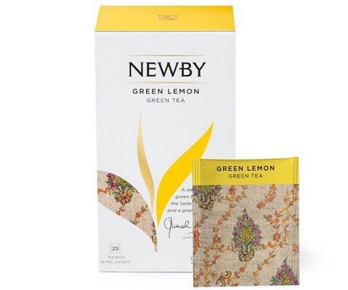 Картинка Зеленый чай Newby Зеленый лимон в пакетиках 25 шт (310100)