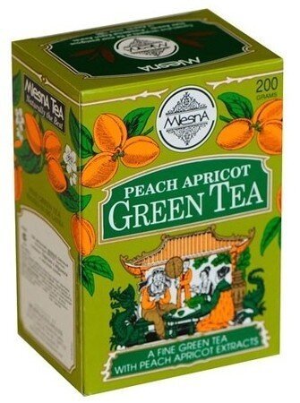 Картинка Зеленый чай Персик Млесна картонная коробка 200 г