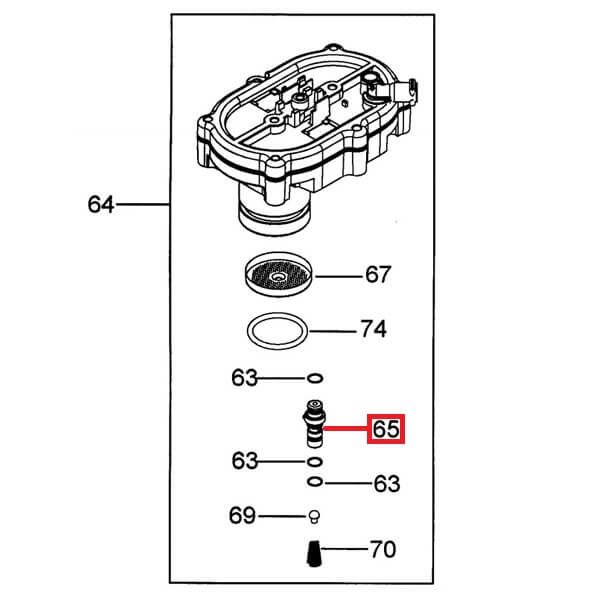 Картинка Клапан поршня термоблока Delonghi ESAM 2т, 5332213000