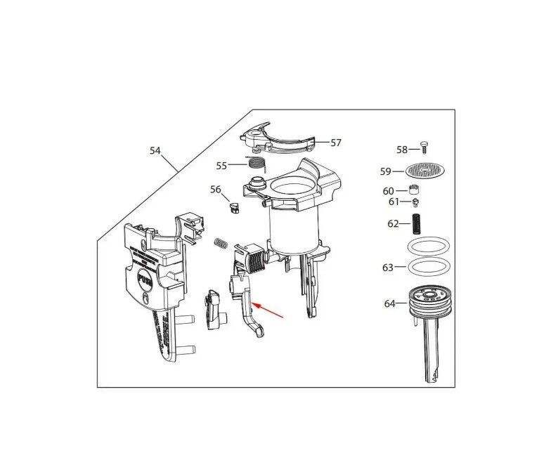 Картинка Рычаг заварочного блока V1 DeLonghi ECAM (большой)