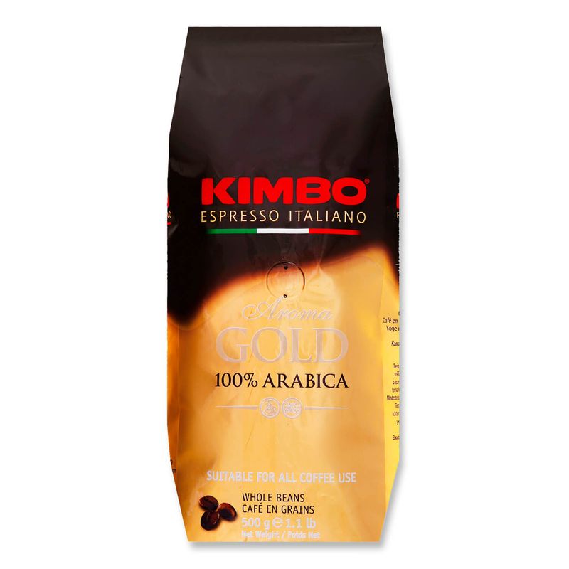 Картинка Кофе Kimbo Aroma gold 100% arabica в зернах 500 г