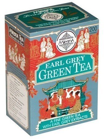 Картинка Зеленый чай Эрл грей Млесна картонная коробка 200 г