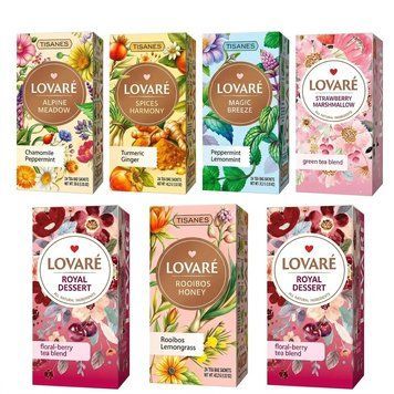 Картинка Набор чая Lovare 7 видов Фруктовая и травяная гармония 168 пакетиков