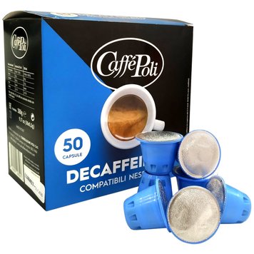 Картинка Кофе в капсулах Nespresso Caffe Poli Decaffeinato 50шт