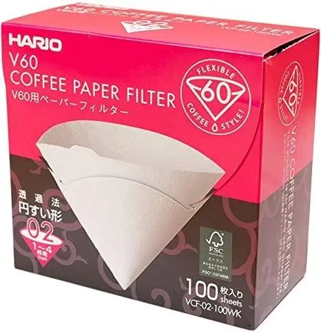 Зображення Фільтри для пуровера Hario, V60 02 паперові білі в коробці 100 шт