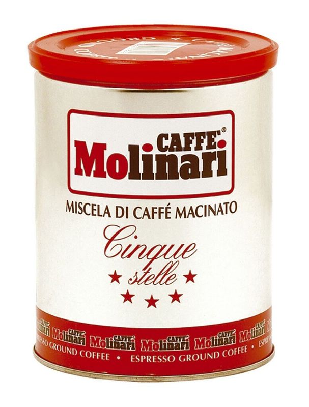 Картинка Кофе молотый Caffe Molinari Five stars (Пять звезд) ж/б 250 г