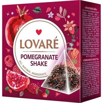 Зображення Чай Lovare гранатовий шейк пірамідки 15 пакетиків