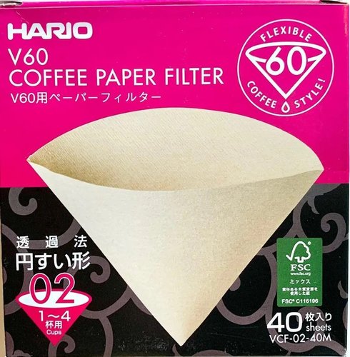 Зображення Фільтри для пуровера Hario, V60 02 паперові бежеві 40 шт