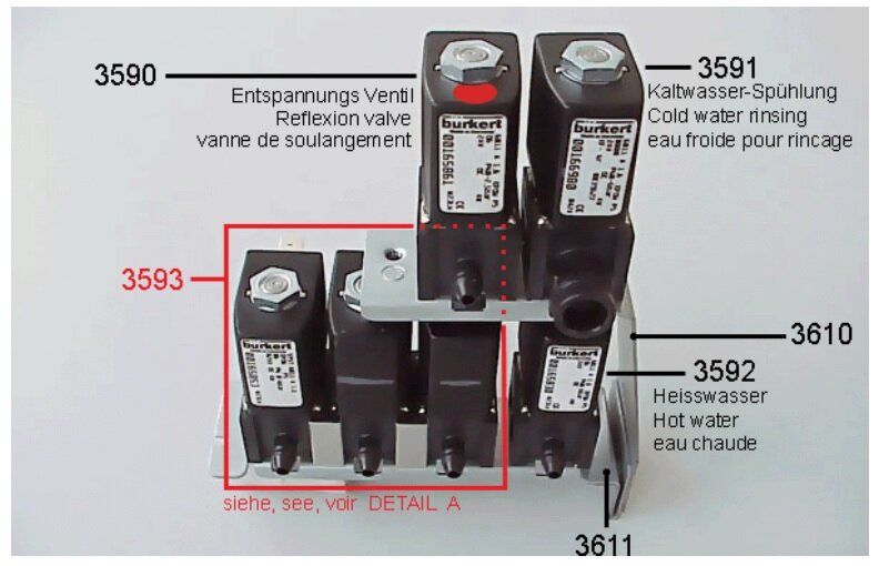 Зображення 1P315635 Блок клапанів паровий 24 VDC 6bar (560.0004.580)