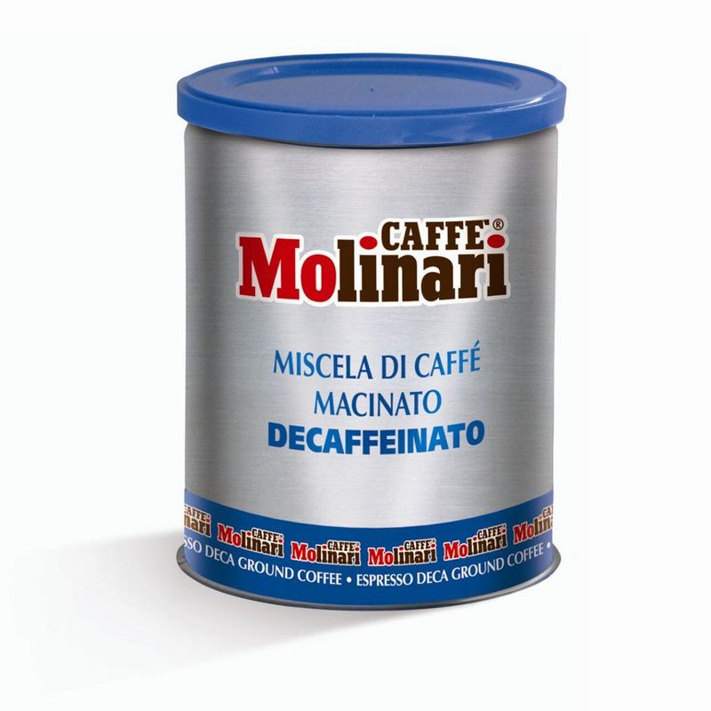 Картинка Кофе молотый Caffe Molinari Five stars decaffeinato (Пять звезд без кофеина) ж/б 250 г