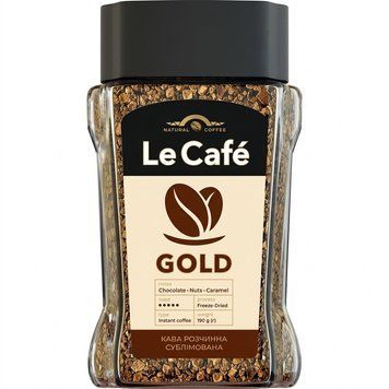 Картинка Кофе растворимый Le Cafe Gold, 190 г, стеклянная банка