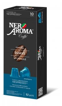 Картинка Кофе в капсулах Nespresso Nero Aroma Soave без кофеїну 10 шт
