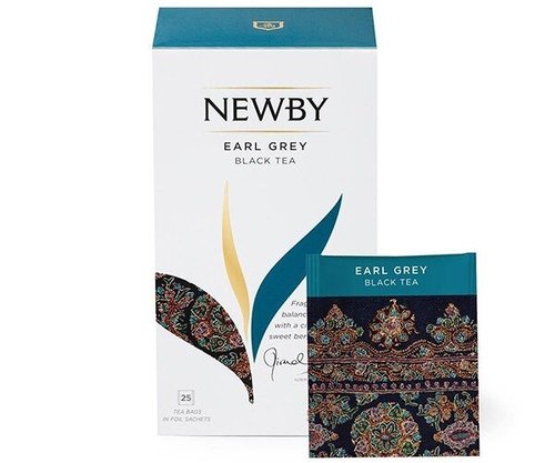 Картинка Черный чай Newby Эрл Грей в пакетиках 25 шт (310060)