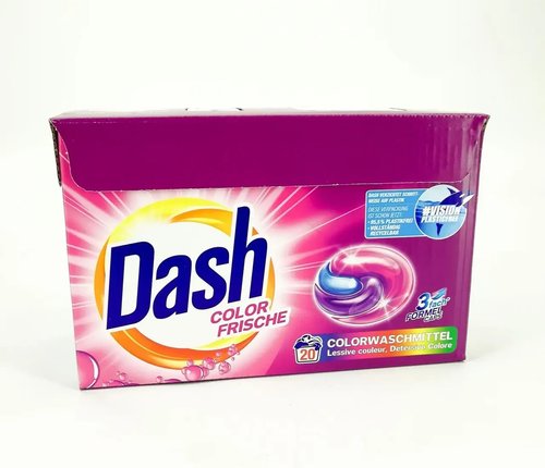Капсули для прання кольорових речей Dash Color Frische 3 in 1, 20 прань, 530 г