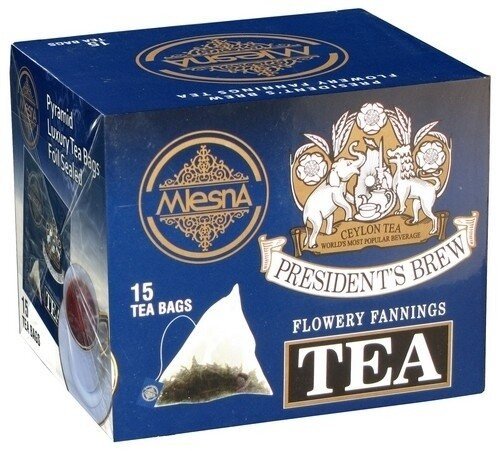 Картинка Черный чай Президент Брю в пакетиках Млесна картонная коробка 30 г