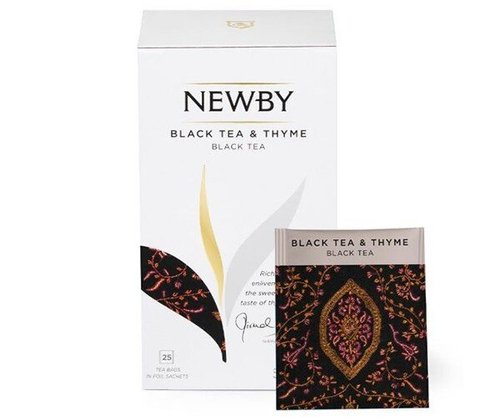 Картинка Черный чай Newby с чабрецом в пакетиках 25 шт (311260)