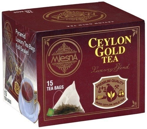 Картинка Черный чай Цейлон Голд в пакетиках Млесна картонная коробка 30 г