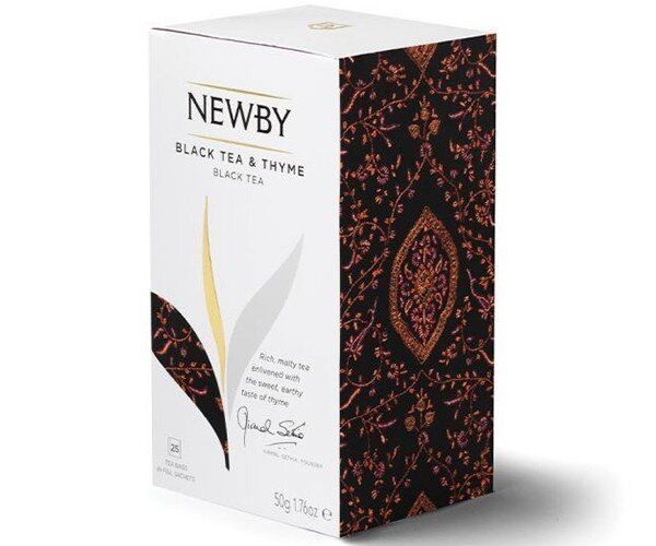 Зображення Чорний чай Newby з чебрецем в пакетиках 25 шт (311260)