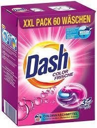 Капсули для прання кольорових речей Dash Color Frische 3 in 1, 60 прань, 1,59 кг