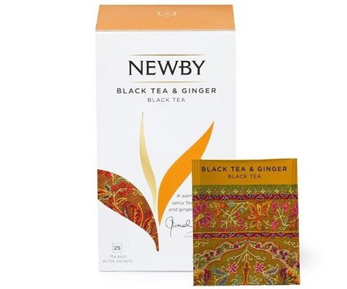 Картинка Черный чай Newby с имбирем в пакетиках 25 шт (311630)