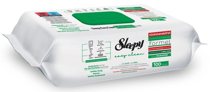 Салфетки для бытовой уборки Sleepy Easy Clean Green 100 шт