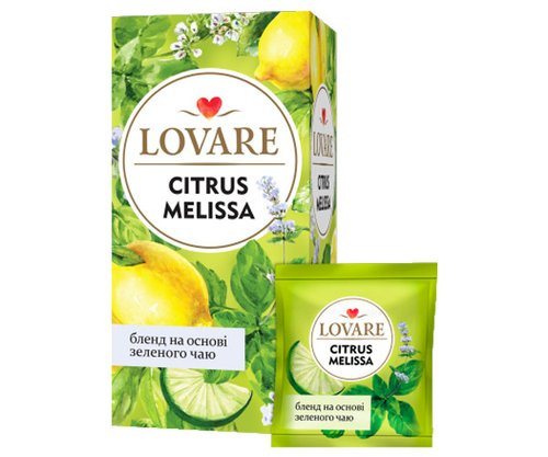 Картинка Чай зеленый Lovare Travel Citrus Melissa 50 шт