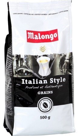 Картинка Кофе в зернах Malongo Italian style 500 г