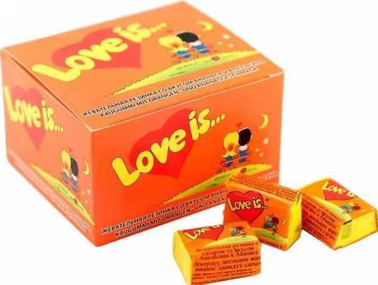 Купить Жвачка Love Is вкус Апельсин и Ананас 100 шт, цена 225 грн