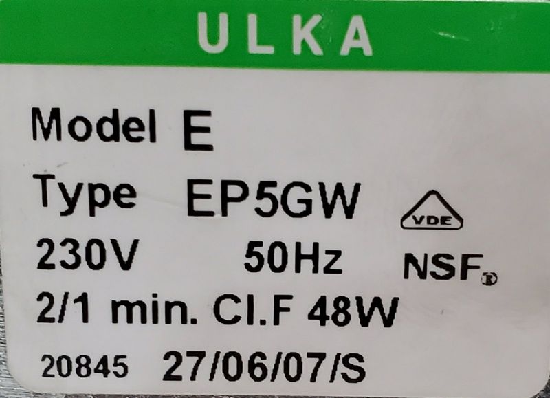 Зображення Помпа ULKA EP-5/EX-5 230 V .50 Hz .48 W. 15 bar БВ