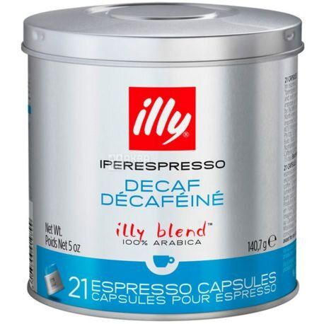 Картинка Кофе в капсулах iperEspresso ILLY DECAFF без кофеина ж/б 21 шт