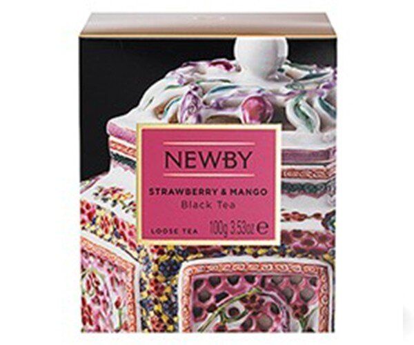 Картинка Черный чай Newby Клубника и Манго 100 г картон (220130)