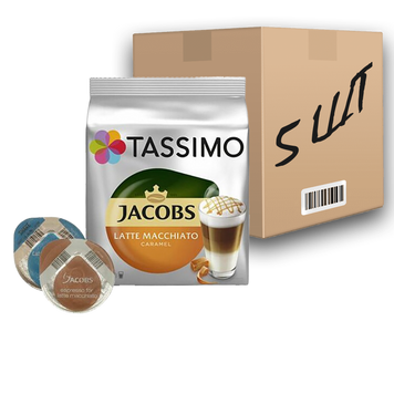 Картинка Кофе в капсулах Jacobs Tassimo Latte Macchiato Caramel 8шт (ящик 5шт)