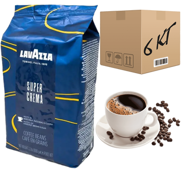 Зображення Кава в зернах Lavazza Super Crema 1 кг (ящик 6кг)