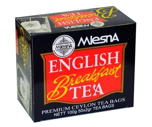 Картинка Черный чай Английский завтрак в пакетиках Млесна картонная коробка 400 г