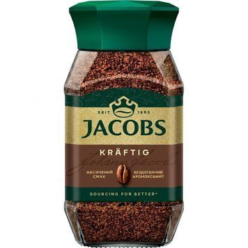 Картинка Кофе растворимый Jacobs Kraftig, оригинал, 190 г банка