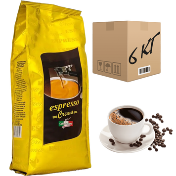 Картинка Кофе в зёрнах "Віденська кава" Espresso Crema 1 кг (ящик 6кг)