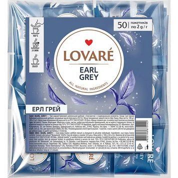 Зображення Чай Lovare Earl Grey 50 пакетиків