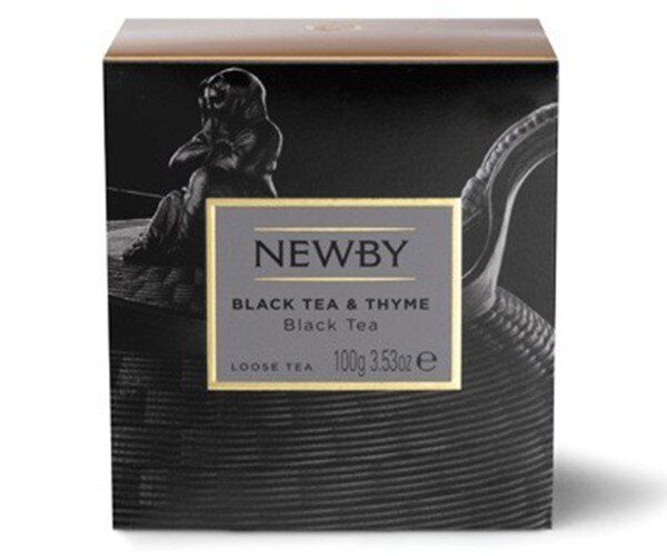 Картинка Черный чай Newby с чабрецом 100 г картон (221260)