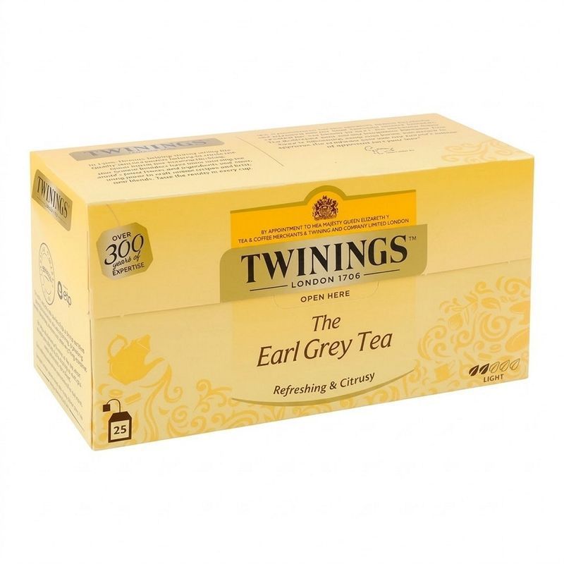 Картинка Чай черный Twinings Earl Grey с бергамотом в пакетиках 2 г х 25 шт