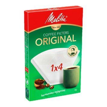Картинка Фильтры для кофе бумажные Melitta Original 1x4, белые, 40 шт