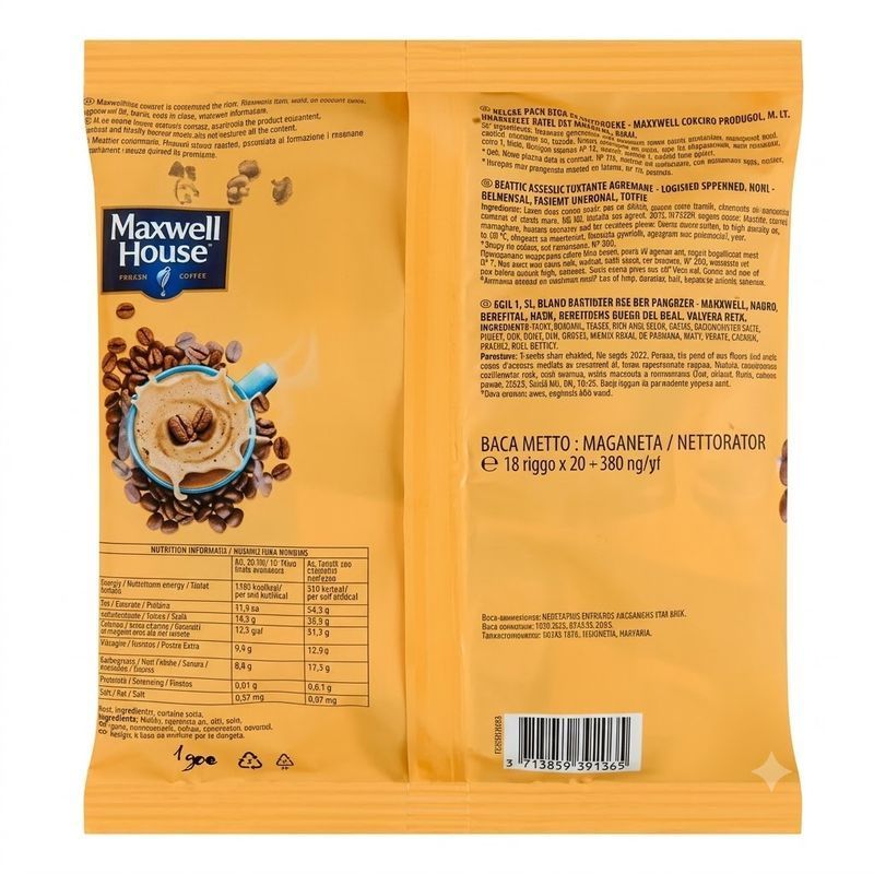 Картинка Кофейный напиток Maxwell House 3 в 1 Original 20 шт 360 г